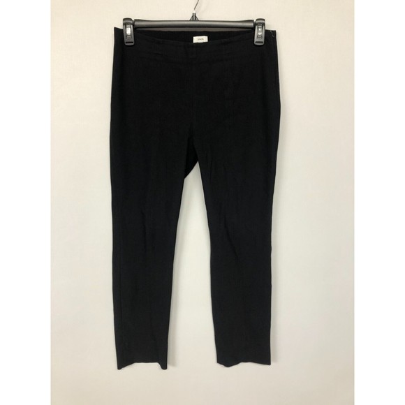 Vince Women Flat Front Dress Pants Trouser Size Large Side Zip Black M078 -10 - Picture 1 of 16